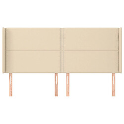 Avis Maison Chic Tête de lit moderne avec oreilles pour chambre - Décoration de lit Crème 163x16x118/128 cm Tissu -MN54494