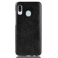 Wewoo Coque antichoc Litchi Texture PC + PU pour Galaxy A30 (Noir)