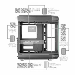 Boîtier ATX semi-tour Mars Gaming MC-3T Bleu Noir