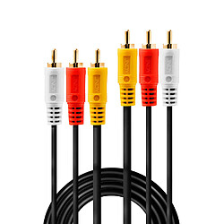 Lindy 35690 câble audio 1 m 3 x RCA Noir, Rouge, Blanc, Jaune