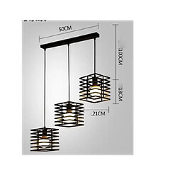 Acheter Stoex Lustre Suspension Cage Forme Colonne carrée Ajustable-Luminaire Contemporain Corde Salle à Manger,Bar