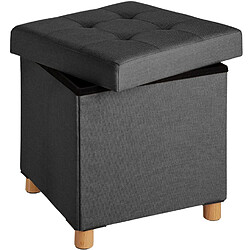 Helloshop26 Pouf tabouret coffre de rangement pliable 40 cm gris 08_0000334