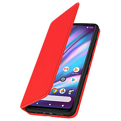 Avizar Housse Wiko View 5 / 5 Plus Étui Folio Portefeuille Fonction Support rouge