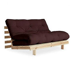 Inside 75 Canapé convertible futon ROOTS pin naturel coloris marron couchage 160x200 cm