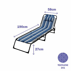 Chaise longue Marbueno Bleu 190 x 27 x 58 cm