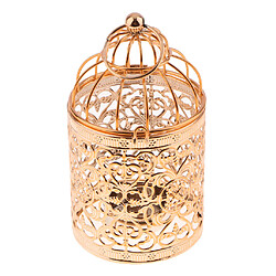 forme de cage à oiseaux en métal galvanisé lumière bougeoir b-rose or