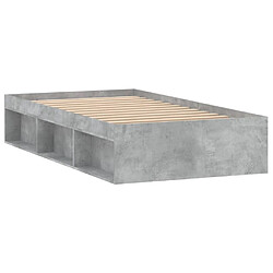 Maison Chic Lit adulte - Lit simple Cadre de lit,Structure du lit Contemporain gris béton 90x200 cm -MN87759 pas cher