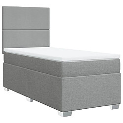 Vidaxl Sommier à lattes de lit et matelas Gris clair 90x190 cm Tissu