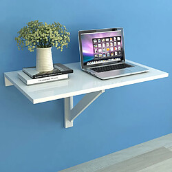 vidaXL Table murale rabattable Blanc 100x60 cm 