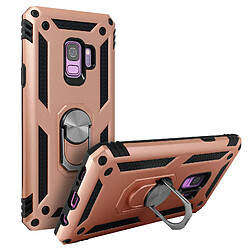 Avizar Coque Samsung Galaxy S9 Hybride Rigide Souple Bague Support Vidéo rose gold