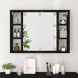 Acheter vidaXL Armoire à miroir avec LED noir 76x15x55 cm