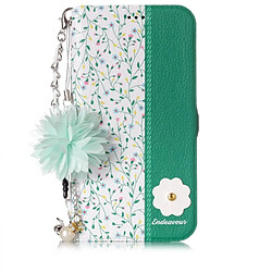 Wewoo Coque pour iPhone X Orchidée Fleur Motif Horizontal Flip Housse en cuir avec Titulaire & Fentes cartes & Perle Ornement & Chaîne