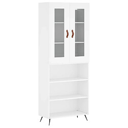 vidaXL Buffet haut Blanc 69,5x34x180 cm Bois d'ingénierie