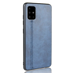 Avis Wewoo Coque Pour Galaxy A51 antichoc couture peau de vache motif PC + PU + TPU cas bleu