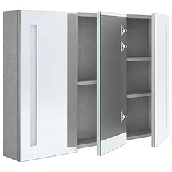 Avis vidaXL Armoire de salle de bain à miroir LED Gris béton 89x14x62 cm