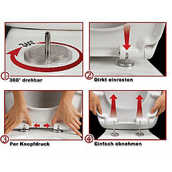 Helloshop26 Abattant WC siège de toilette en plastique blanc avec abaissement automatique et fixation rapide 19_0000677