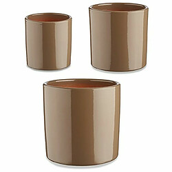 Ibergarden Set de pots Ø 14 cm Ø 22 cm Ø 17 cm Cylindre 3 Pièces Taupe