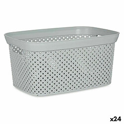 Kipit Panier à linge Gris Plastique 10 L 24 x 17 x 35 cm (24 Unités)