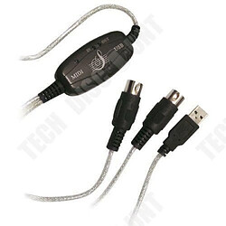 Tech Discount TD® Adaptateur USB connexion piano musical a ordinateur jouer musique interface connexion périphériques module type connectique MIDI