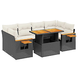 Maison Chic Ensemble Tables et chaises d'extérieur 7pcs avec coussins,Salon de jardin noir résine tressée -GKD165095