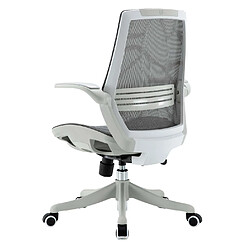 Avis Decoshop26 Chaise de bureau ergonomique dossier en forme de S avec accoudoirs rabattable en maille gris 04_0006221