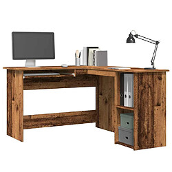 vidaXL Bureau d'angle vieux bois 120x140x75 cm bois d'ingénierie