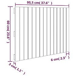 vidaXL Tête de lit murale Gris 95,5x3x60 cm Bois massif de pin pas cher