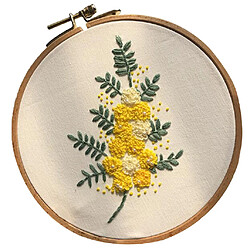 Kit de broderie estampée au point de croix avec cercle à broder - Fleur CD005