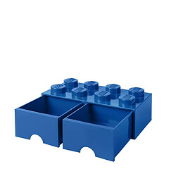 Grande brique de rangement empilable avec tiroirs bleu - Lego Décoration