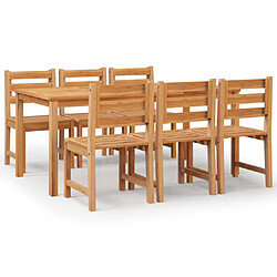 Salle à dîner de jardin 7 pcs,Table et chaise à manger Bois de teck solide -MN79058