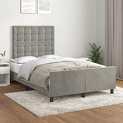 Maison Chic Lit adulte - Cadre Structure de lit avec tête de lit Contemporain Gris clair 120x200 cm -MN73261