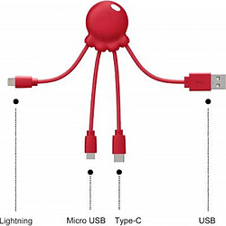 Avis XOOPAR Câble 3-en-1 Octopus - Rouge