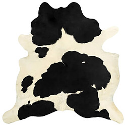 vidaXL Tapis en peau de vache véritable Noir et blanc 150 x 170 cm