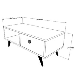 Acheter Toilinux Table Basse avec multiples rangements en panneaux de particules et métal - Gris