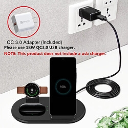 Universal Chargeur sans fil noir Qi charge support Samsung Buds S8 S9 S10 S20 Plus Note 910 pour 11 x XS XR montre pas cher