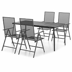 Salle à manger de jardin 5 pcs,Table et chaise à dîner anthracite acier -MN25267