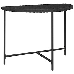 vidaXL Table de jardin Noir 100x50x75 cm Résine tressée