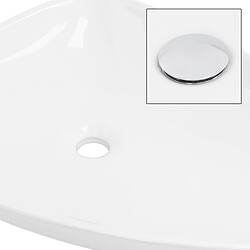 ML-Design Lavabo en Céramique Blanc, 69 x 46 x 13 cm, Triangulaire, Vasque à Poser sur Plan de Toilette, Lave-Mains Évier pour la Salle de Bain/WC Invités, Design Moderne, sans Matériel de Montage pas cher