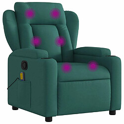 Maison Chic Fauteuil de massage inclinable,Fauteuil luxe de relaxation Vert foncé Tissu -MN92920