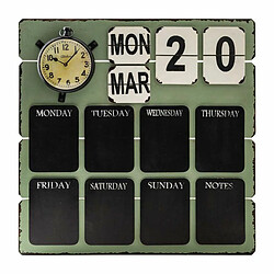 calendrier mural Alexandra House Living Fer Bois de manguier 70 x 7 x 70 cm