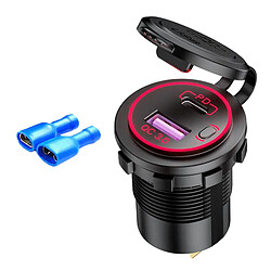 Adaptateur De Chargeur De Voiture USB C Chargeur PD Avec LED Pour Bornes Rouges De Moto