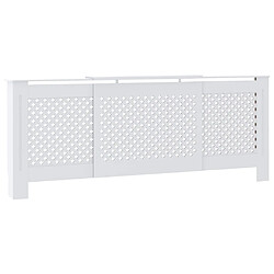 vidaXL Cache-radiateur MDF Blanc 205 cm