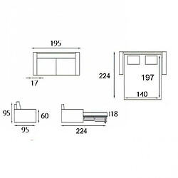 Acheter Inside 75 Canapé lit 3 places MASTER convertible EXPRESS 140 cm polyuréthane Gris Silex MATELAS 18 CM INCLUS