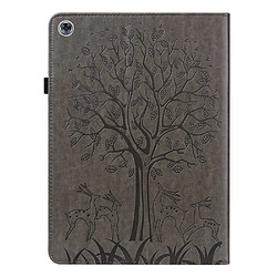 Etui en PU motif cerf et arbre avec support gris pour votre Huawei MediaPad M5 lite 10