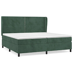 vidaXL Sommier à lattes de lit et matelas Vert foncé 200x200cm Velours