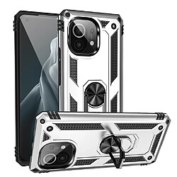 Coque en TPU Anti-chute hybride avec béquille argent pour votre Xiaomi Mi 11