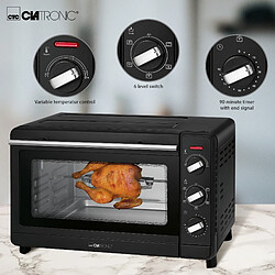 Avis Four électrique à convection 30L avec Rôtissoire à poulet Rotative Minuterie, 1500, Noir, Clatronic, MBG 3728