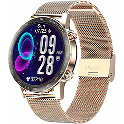 Chrono Montre intelligente pour femmes hommes, montre intelligente étanche avec appel Bluetooth pour téléphones Android et iOS, suivi d'activité avec écran couleur tactile moniteur de fréquence cardiaque podomètre moniteur de sommeil(or)