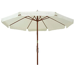 Maison Chic Parasol Jardin | Parasol avec mat en bois 330 cm Blanc sable - GKD30063