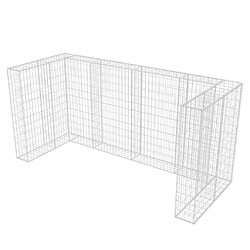 vidaXL Cadre de gabion de poubelle triple Acier 250 x 100 x 120 cm pas cher